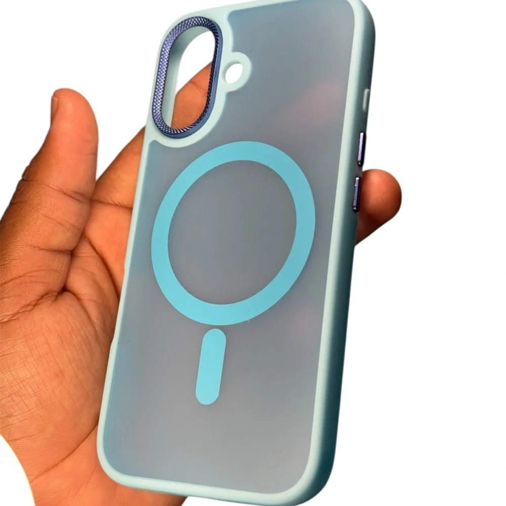 Sky Blue Matt I phone 16 MagSafe Compatible with Magnetic case